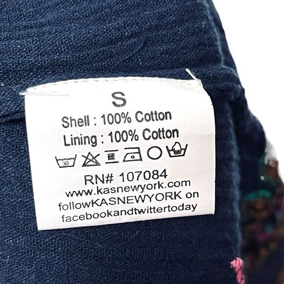 KAS NEW YORK Osian Hand Embroidered Cotton Gauze Jumpsuit S - Picture 15 of 16